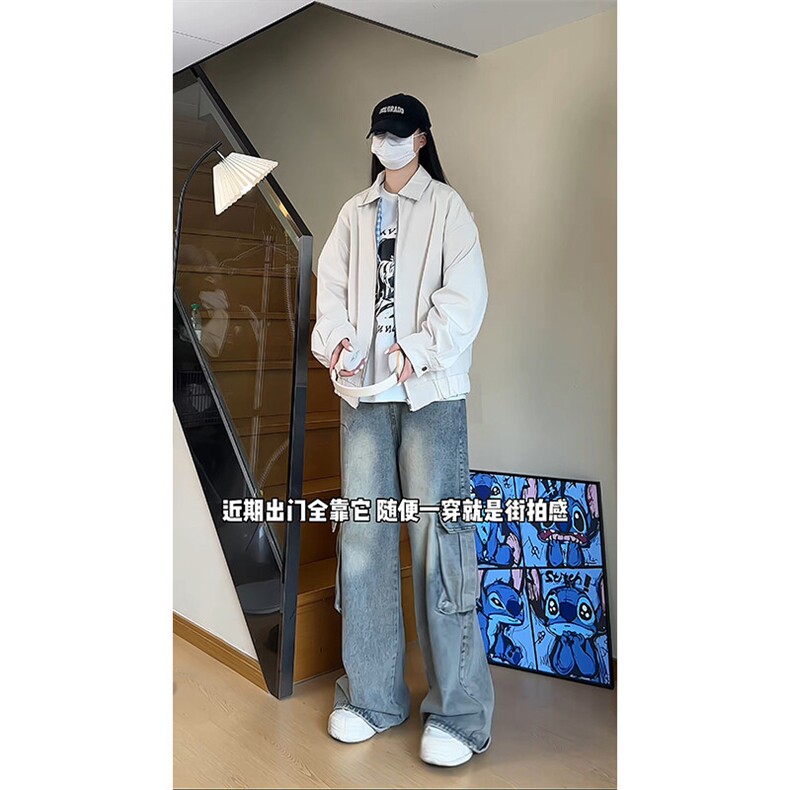 YK86049-P55聚酯纤维春秋新款美式复古设计感双面穿夹克，男装夹克，电商A086-1