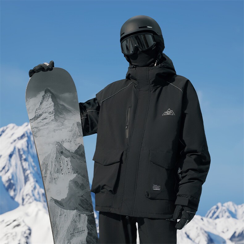 舒适保暖拉链魔术贴滑雪服男反光条工装夹克外套M69-P170控258,男装夹克,电商A001