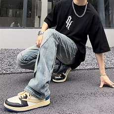 男长裤新款潮流春季中腰时尚潮青春流行水洗拉链牛仔裤N8837P55，男装牛仔裤，星座1116-2