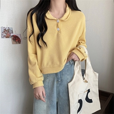 体绒320g加绒高腰短款卫衣女polo领秋冬装E675-P35，男装卫衣，星座911-2(原星座613-2）
