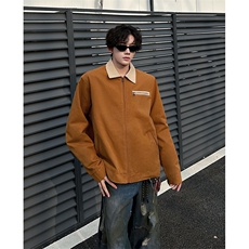 8XL-M春季水洗帆布短款夹克男生vintage美式复古工装外套JK003P98，男装夹克，电商B312