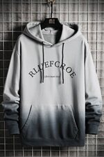 渐变色潮流宽松韩版百搭休闲上衣服秋季外套连帽卫衣DF73T，男装卫衣，电商A102