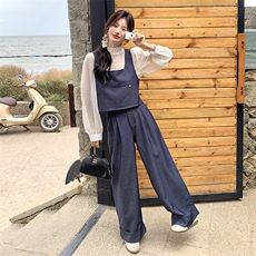 春装新款大量现货！波点衬衫牛仔三件套2C133-8915-P175-K248，女装套装/套裙，2C133