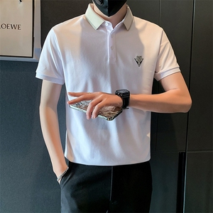 2025新款夏季Polo衫短袖T恤男翻领潮牌刺绣体恤 A313-1-9510-P48，男装T恤，电商A313-1