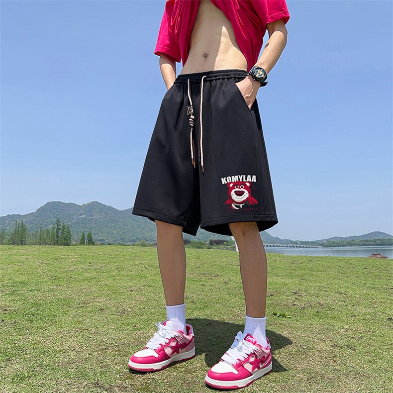 已注册直播抖音得物侧拼宽松运动男五分中裤休闲短裤K367P35控48,男装牛仔裤,电商C408(原B339-1)