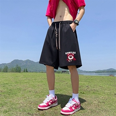 已注册直播抖音得物侧拼宽松运动男五分中裤休闲短裤K367P35控48，男装牛仔裤，电商C408(原B339-1)