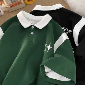重磅抖音高品质 主推polo衫翻领短袖男T恤X416b-1-DT500-P45限58图片