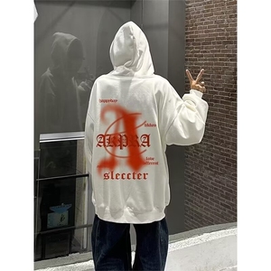 山东即墨连帽卫衣男春秋款美式高街复古潮牌青少年痞帅暗黑系外套图片