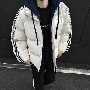CC882-P108 秋冬假两件棉衣条纹织带美式棉服加厚保暖图片