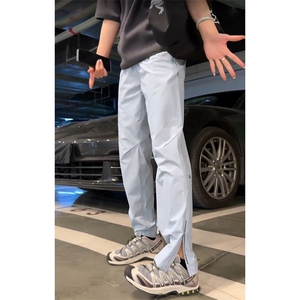 复合版本新款侧拉链大码直筒户外运动休闲裤男K59551-特P50控98