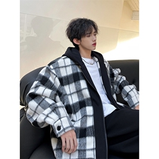 小香风秋装新款拼色男士毛呢港风连帽夹克外套A071-JK108-P125，男装夹克，电商A071