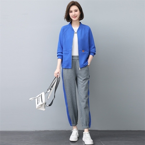 运动服套装女春秋2023年秋装新款时尚妈妈洋气卫衣秋季休闲两件套图片