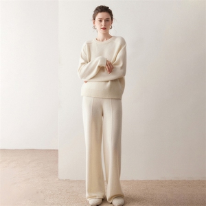 慵懒减龄马鞍肩山羊绒衫圆领女宽松韩版厚毛衣2025秋冬针织羊毛衫,女装针织衫/毛衣,绒创羊绒