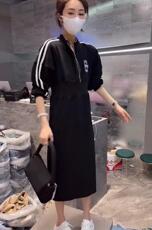 新款简约气质百搭长袖连衣裙，女装连衣裙，L·H·X