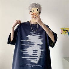 图案已注册夏季新款创意小众短袖T恤男潮宽松半袖体恤衫D131/P25，男装T恤，电商B209