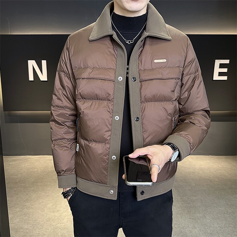 冬季棉衣男2025新款翻领拼接潮牌棉服男款C317-M8562-P145,男装棉衣,电商C317
