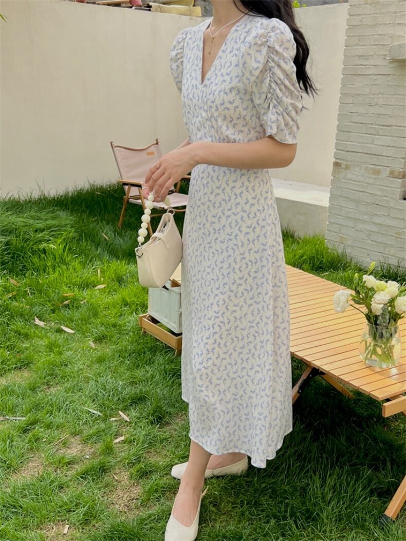 【现货】夏季新款雪纺碎花连衣裙显瘦百搭不挑人，女装连衣裙，奥瑾