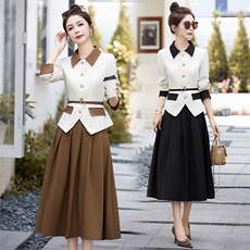 小香风套装裙女2025年春秋新款职业高级感时尚气质两件套，女装套装/套裙，时尚俏佳人