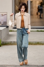 主推引流外套女2025春秋设计感休闲小个子显瘦显高夹克机车服上衣，女装皮衣，跑量工厂店