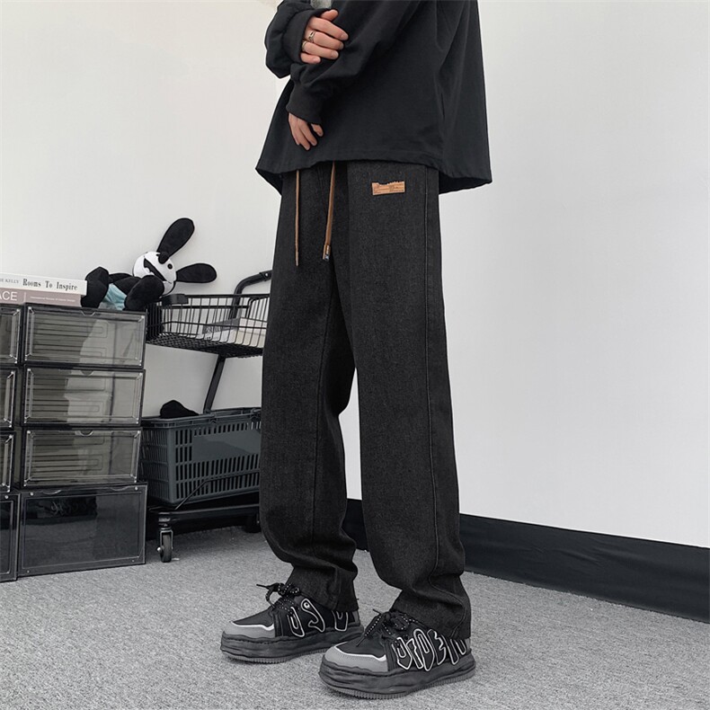 牛仔裤男夏季薄款潮牌高街宽松直筒休闲长裤K825特批37,男装休闲裤,星座718-1