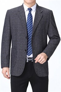2022休闲西服男上衣单件秋季商务休闲中年宽松西装外套时尚男装图片