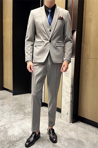 西服套装男西装男士商务休闲职业装修身新郎伴郎结婚三件套礼服潮图片