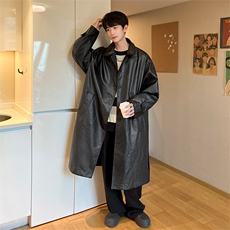 8XL-M诺丁山皮衣夹克外套男长款美式复古情侣风衣PY860P138控158，男装夹克，电商D206-1