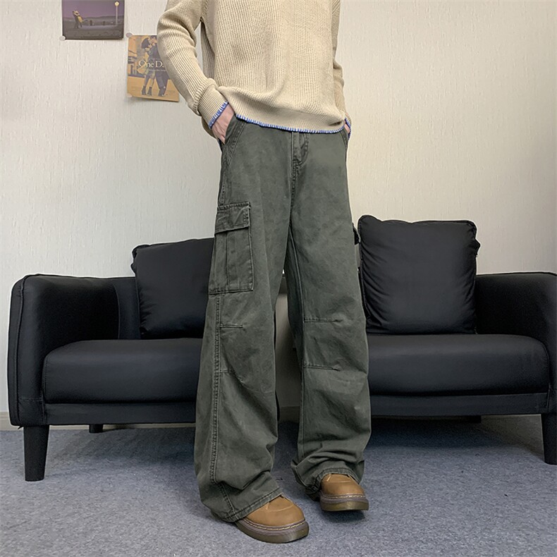 休闲裤男款修身显瘦微喇裤美式潮牌直筒裤子K01127-P58,男装休闲裤,星座308B-2