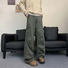 休闲裤男款修身显瘦微喇裤美式潮牌直筒裤子K01127-P58，男装休闲裤，星座308B-2