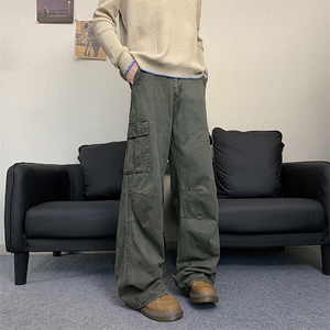 休闲裤男款修身显瘦微喇裤美式潮牌直筒裤子K01127-P58图片