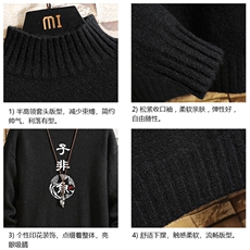 M18070-P45加绒款-P65半高领毛衣男士大码针织衫男毛线衣男砖墙，男装针织衫/毛衣，电商A040A