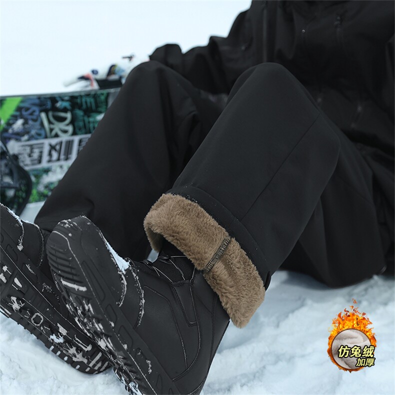 东北旅游零下单双板滑雪裤男女加绒哈尔滨防寒裤子冬季雪地抗寒裤,男装休闲裤,电商A102