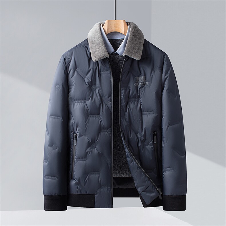 CG21802钱塘2020-2中年男士冬季厚款商务休闲简约翻领羽绒服P180,男装羽绒服,钱塘207-2