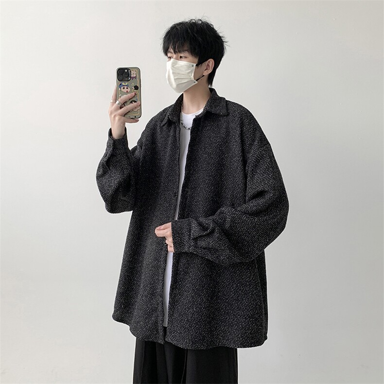 宽松厚款长袖衬衫男KD624-P30，男装衬衫，电商D312