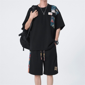 ！抖音品质！2023夏季风男士短袖T恤套装一套TZH248特P45图片