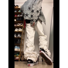 【有货】DK1056-P55美式高街vibe结构设计毛边牛仔裤男高级感长裤，男装牛仔裤，星座603-2