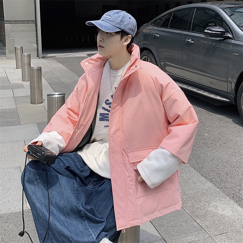 2023冬装男士纯色棉衣假两件袖子拼接棉服外套潮A071-Y271-P120,男装棉衣,电商A071