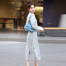 新中式国风套装女2024春秋新款高级感小香风盘扣上衣半身裙两件套，女装套装/套裙，恋慕依尚