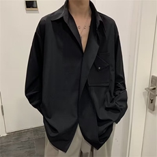 早秋ins禁欲系衬衫男长袖设计感冷淡风宽松版衬衣WC611P40，男装衬衫，星座1116-2