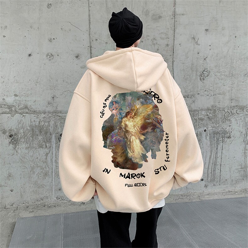 直播品质460克重磅美式印花加厚宽松连帽卫衣开衫外套KS135-特P45,男装卫衣,电商A486