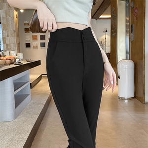 新款2025新款高腰西装喇叭裤女显瘦花苞裤收腰垂感休闲马蹄裤图片