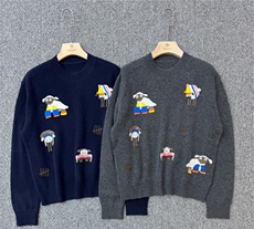 2025年秋季时尚百搭通勤简约休闲绣花套头，女装羊绒衫，巧奈羊绒