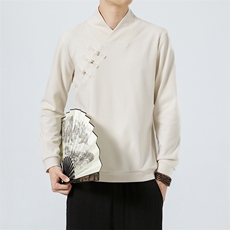 2026新款秋冬风长袖卫衣汉服盘扣中式保暖打底衫2378-P60，男装T恤，星座1105-3