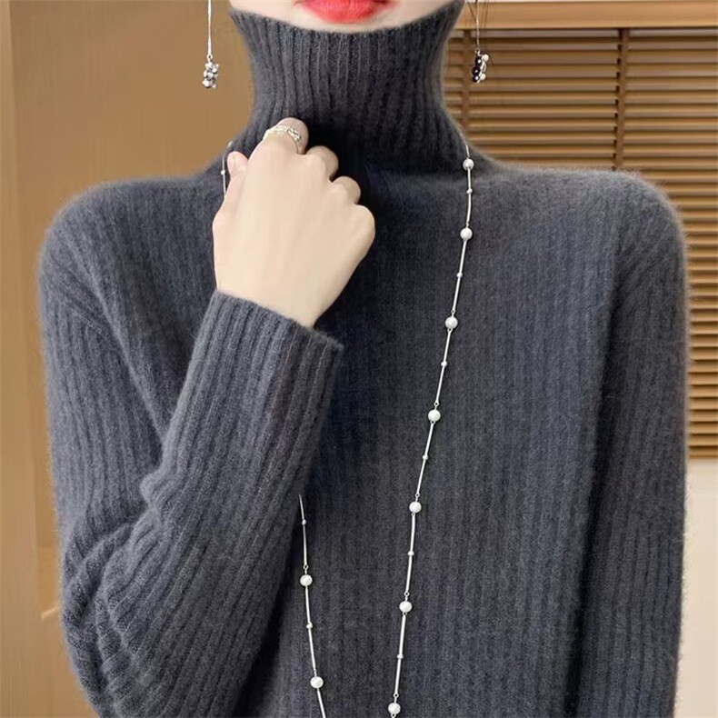 半高领加厚打底衫女2025秋季新款时髦配大衣修身内搭超保暖针织衫,针织衫/毛衣,萱芳婷羊绒