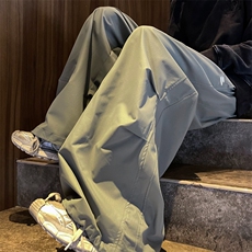 秋款男休闲裤抽绳束脚阔腿图案印花直筒长裤H50P45，男装休闲裤，星座1013-1