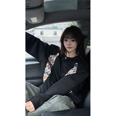 重磅民族风拼接撞色卫衣大码秋冬复古连帽衫外套LW608特P55加绒65，男装民族服装，电商B215