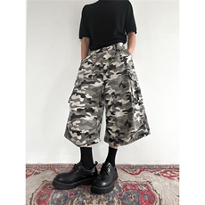 903-AK056-特P55【S-3XL】白迷彩七分短裤4，男装牛仔裤，星座903