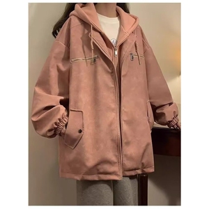 情侣外套男秋冬款2025新款痞帅风高级感小众夹克棉服男款美式皮衣图片