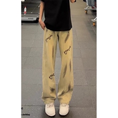 [008]新款小众设计感扎染喷墨牛仔裤ins高街长裤A079-R963-P43，男装牛仔裤，电商A079