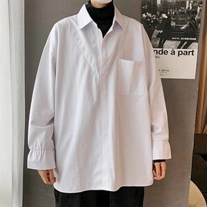 假两件衬衫男长袖高级感白色衬衣C31P42，男装衬衫，星座1116-2